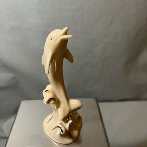 Lenox Porcelain Dolphin Cream & Gold‎ 4"H x 2"L x 1.5"W